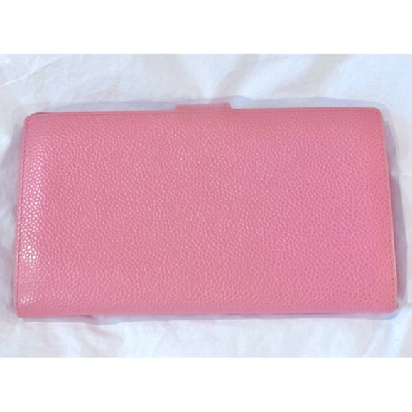 ✨Authentic Vintage CHANEL CC Logo Timeless Pink Caviar Leather Wallet On Chain - Picture 13 of 16